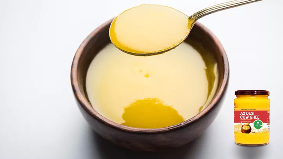 Desi ghee in spoon